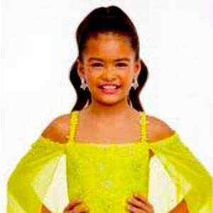 Yellow jumpsuit with Sparkle Off-Shoulder Design